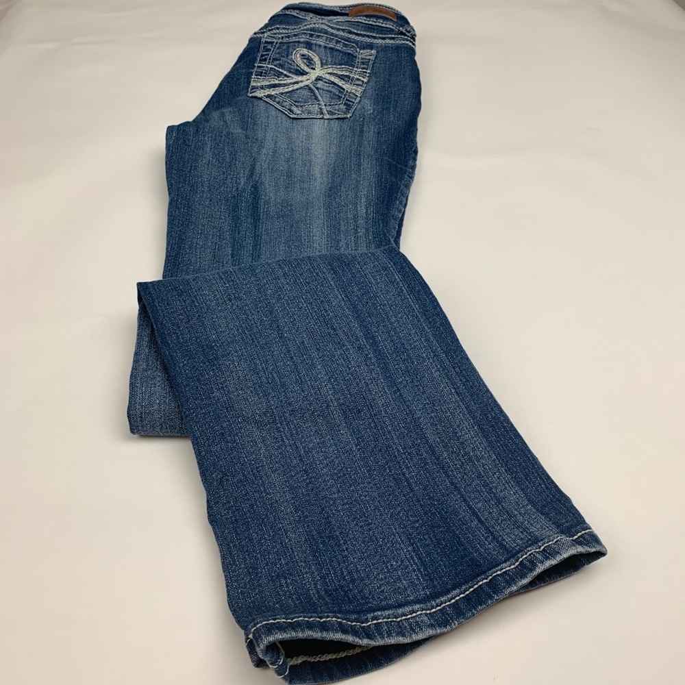 Wildflower wide leg blue jeans